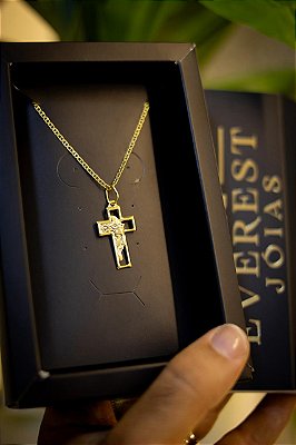 KIT CORRENTE + PINGENTE - BANHADO A OURO