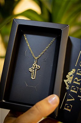 KIT CORRENTE + PINGENTE - BANHADO A OURO