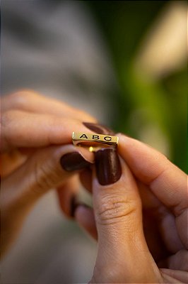 ANEL ABC - BANHADO A OURO
