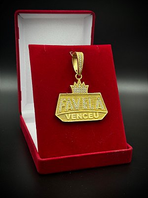 PINGENTE FAVELA VENCEU CRAVEJADO - MOEDA ANTIGA