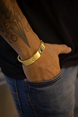 BRACELETE DE 14MM - BANHADO A OURO