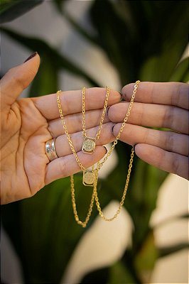 ESCAPULARIO SÃO BENTO VAZADO - BANHADO A OURO