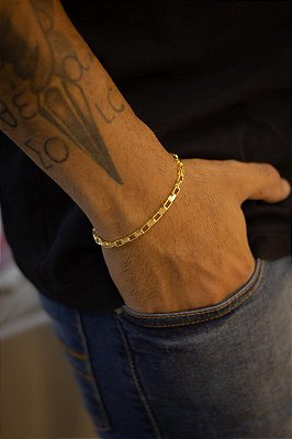 PULSEIRA TIJOLINHO DE 4MM - BANHADO A OURO