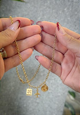 KIT BANHADO CORRENTE + PINGENTE VIAJANTE