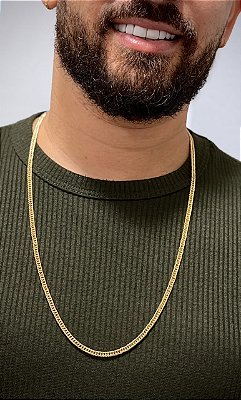 CORRENTE GRUMET DUPLA DE 4MM BANHADA A OURO 18k