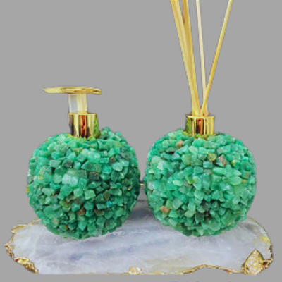 KIT SABONETEIRA E DIFUSOR DE PEDRA BRUTA NATURAL CASA DECORAÇÃO