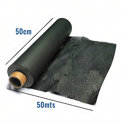 Bobina de Papel Colmeia Kraft Preta - 50cm x 50MT
