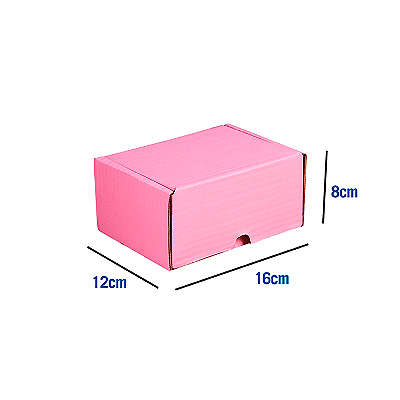 Caixa de Papelão Rosa Pequena - 16 x 12 x 8
