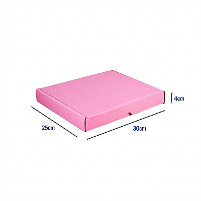 Caixa de Papelão Rosa Grande - 30 x 25 x 4