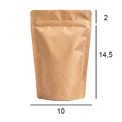 Saco Kraft Stand Up Pouch - Fecho Zip - 10 x 14.5