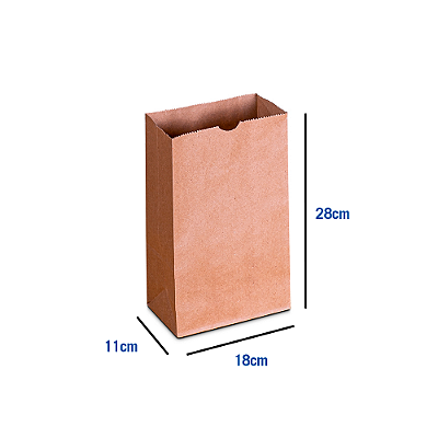 Saco de Papel Kraft - P - 18 x 11 x 28 cm