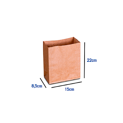 Saco de Papel Kraft - PP - 15 x 8,5 x 22 cm