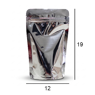 Saco Stand Up Pouch Metalizado - Fecho Zip - 12 x 19