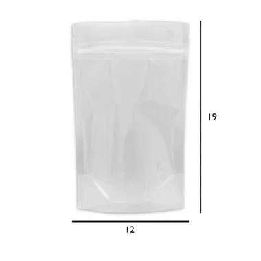 Saco Stand Up Pouch Transparente - Fecho Zip - 12 x 19