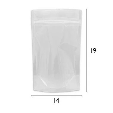 Saco Stand Up Pouch Transparente - Fecho Zip - 14 x 19