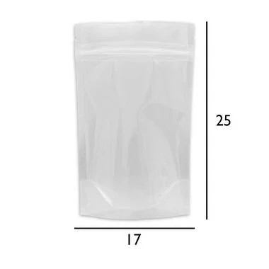 Saco Stand Up Pouch Transparente - Fecho Zip - 17 x 25