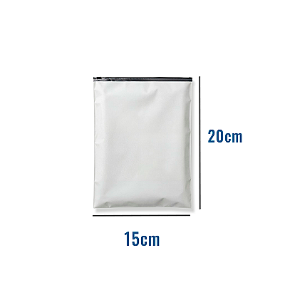 Saco Zip EVA Fosco com Trilho Preto - 15x20
