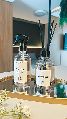 Kit Home Spray e Difusor de Vanilla Black - 250ml cada - Casinha Aromas