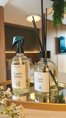 Kit Home Spray e Difusor de Capim Limão - 250ml cada - Casinha Aromas