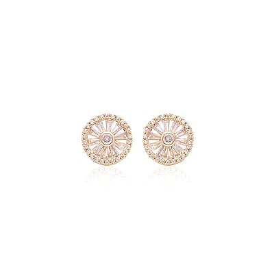 BRINCO ZIRCONIA BRANCA PIZZA 14MM