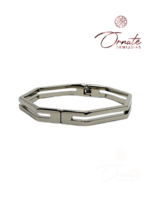 BRACELETE OCTOGONAL VAZADO RÓDIO