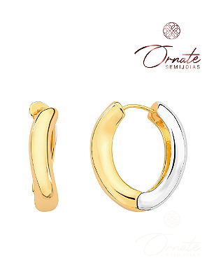 Brinco Argola Oval Curvy Duo
