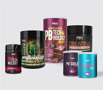 COMBO PB TECH + PB GOLD + CREATINA + INTENSE FURY