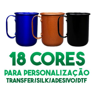 Caneca de alumínio lisa para Transfer/Silk/DTF, outros - 390ml