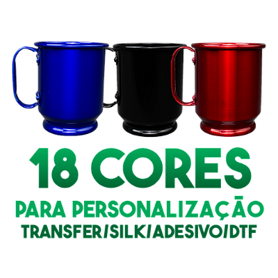 Caneca de alumínio lisa para Transfer/Silk/DTF, outros - 510ml