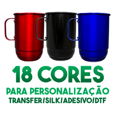 Caneca de alumínio lisa para Transfer/Silk/DTF, outros - 850ml