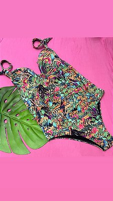 MAIO DRAPEADO PLUS SIZE COM BOJO ESTAMPADO