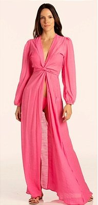 VESTIDO DE MAGA LONGA LISO