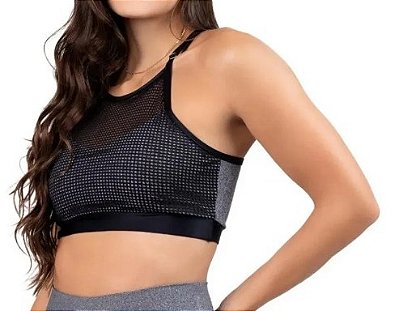 Top Mescla com Telinha e Bojo Removível Poliamida