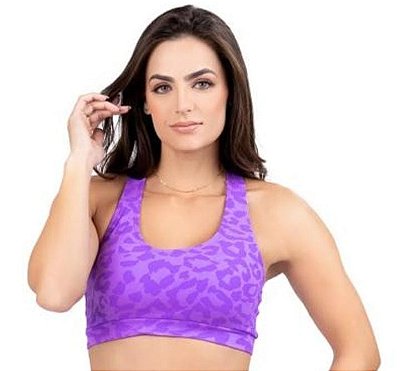 Top Nadador Poliamida Texturizada Com Bojo Removível Onça