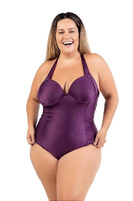 Maiô Plus Size Liso Veste Bem Chapa Barriga Com Bojo Cortinão Materiais Premium Costuras Reforçadas