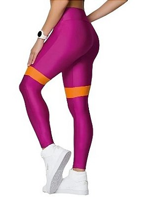 Calça legging com recorte Selene 24603.001- Magenta/Coral
