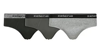 Kit 3 Cuecas Slip Tradicional 100% Algodão Selene