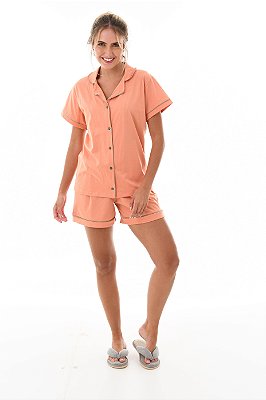 Terninho Cardigan de Algodão Shorts Feminino