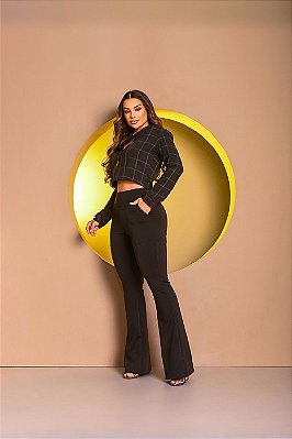 Calça flare neoprene
