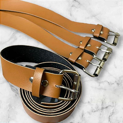 DUPLICADO - Cinto casual fivela quadrada marrom, tamanho G