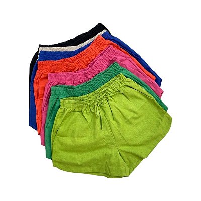 short duna laço feminino tamanho G/ vários tons de verde