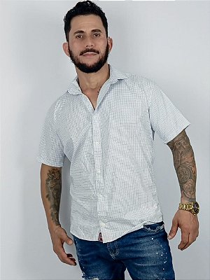 Camisa Slim Casual Masculina Xadrez