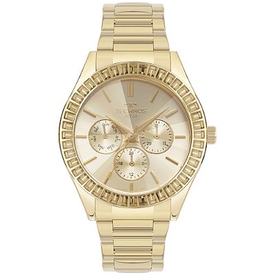 Relógio Technos Feminino Crystal Dourado