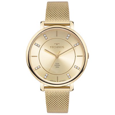 Relógio Technos Feminino Slim Dourado