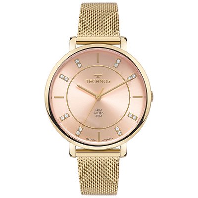Relógio Technos Feminino Slim Dourado