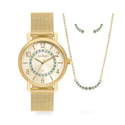 Relógio Condor Feminino Elegante Dourado