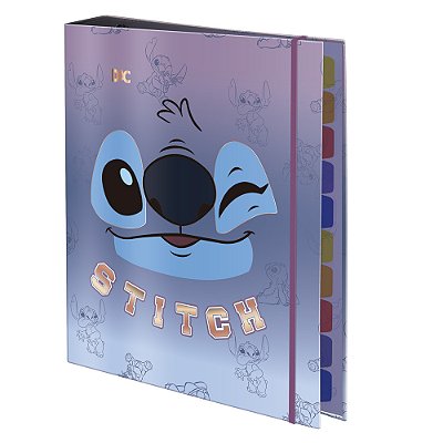 Caderno Argola Colegial Stitch Fechamento Em Elástico (Cód. 4514)