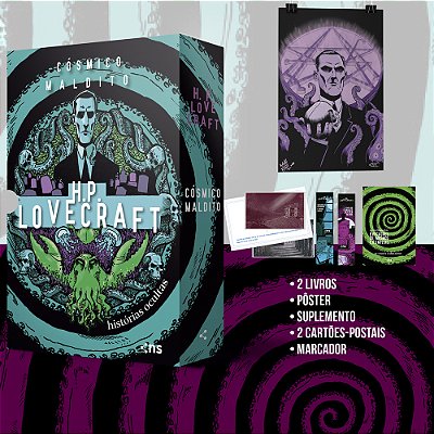 Box Cósmico Maldito: Histórias Ocultas De H. P. Lovecraft (Pôster + Marcador + Suplemento + 2 Cartões-Postais)..-