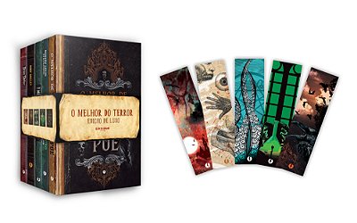 Kit O Melhor Do Terror Em Edição De Luxo 5 Livros Em Capa Dura + 5 Marcadores Exclusivos