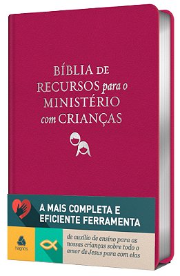Bíblia De Recursos Para O Ministério Com Crianças - Apec - Luxo Pu Rosa..-